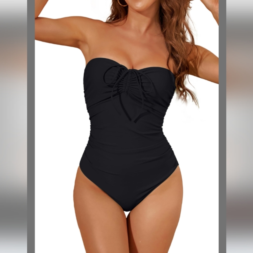 Eagerbuy NWT Sz XL Black Halter Bathing Suit